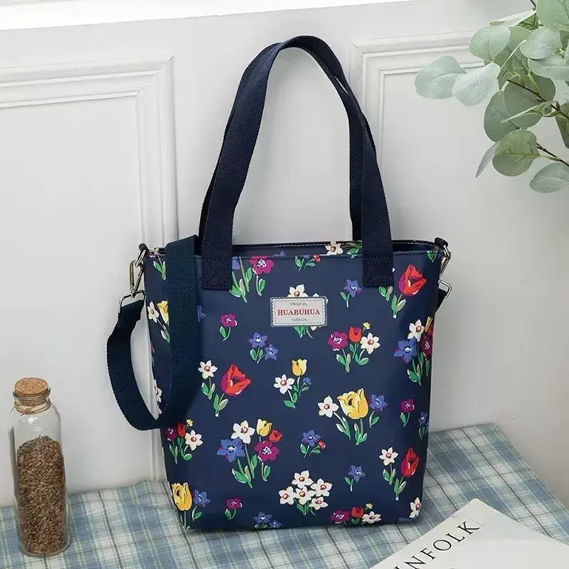 Versatile Large Capacity Floral Canvas Crossbody Shoulder Bag Trendarium
