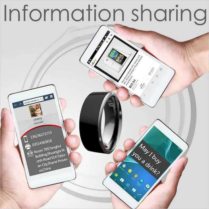 Smart Ring Wearable Device Multifunctional Black High-tech Trendarium