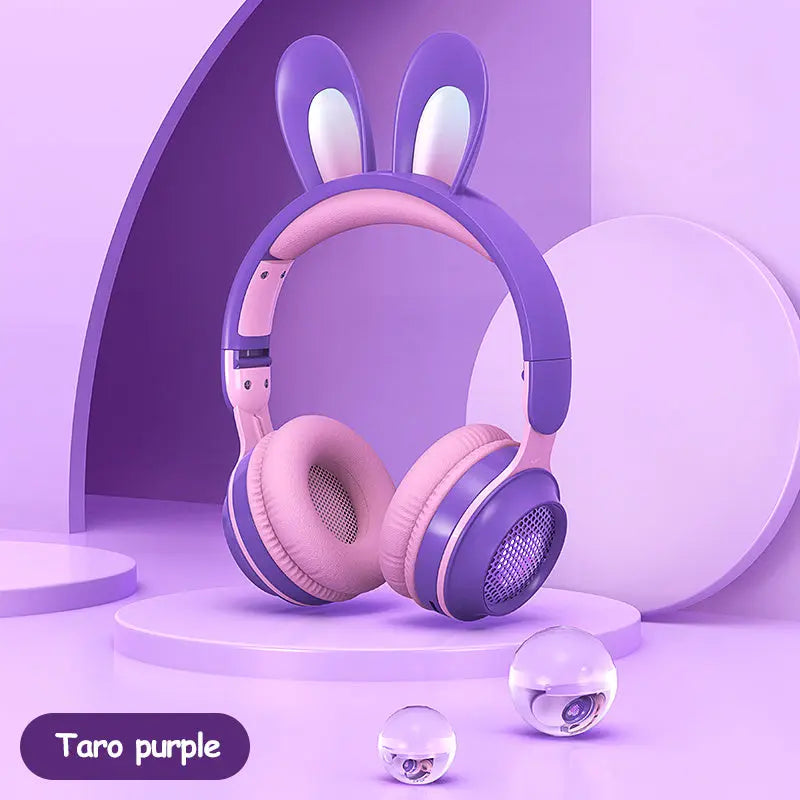 Rabbit Ear Headphones Wireless Luminous Extendable Wheat Headphones Trendarium