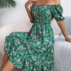 Floral Print Square Collar Dress Trendarium