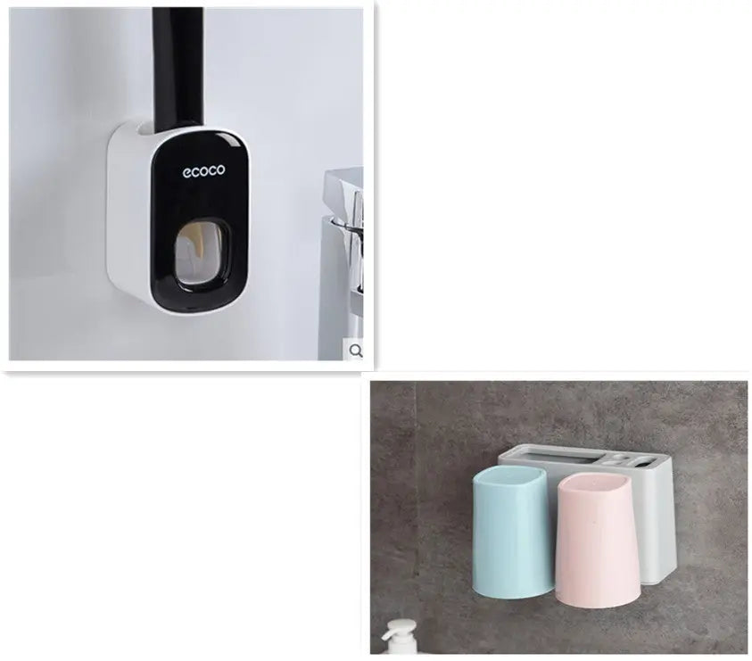 Wall Mounted Automatic Toothpaste Holder Bathroom Accessories Set Dispenser Trendarium