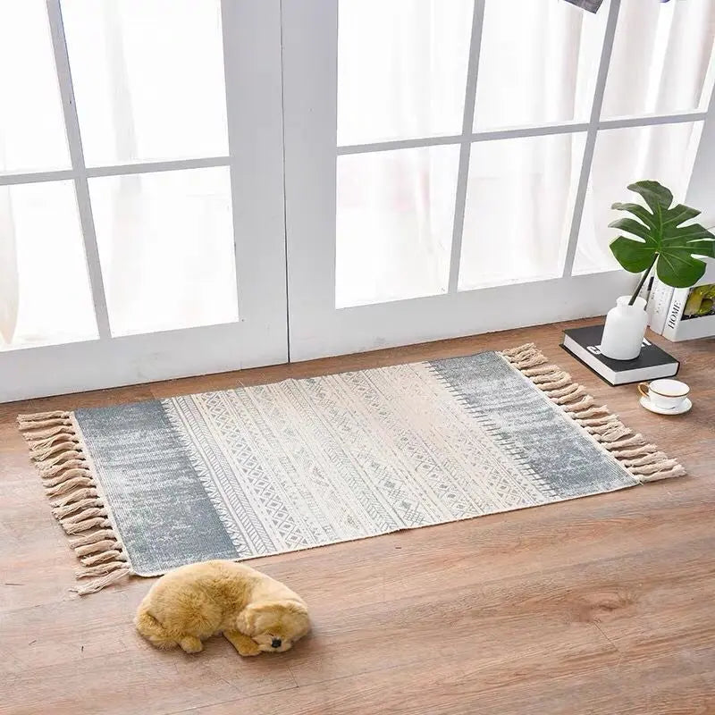 Scandinavian Style Linen Cotton Rug Trendarium