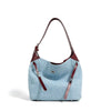 Top Layer Cowhide With Denim Fashion All-match Large Capacity Shoulder Tote Bag Trendarium