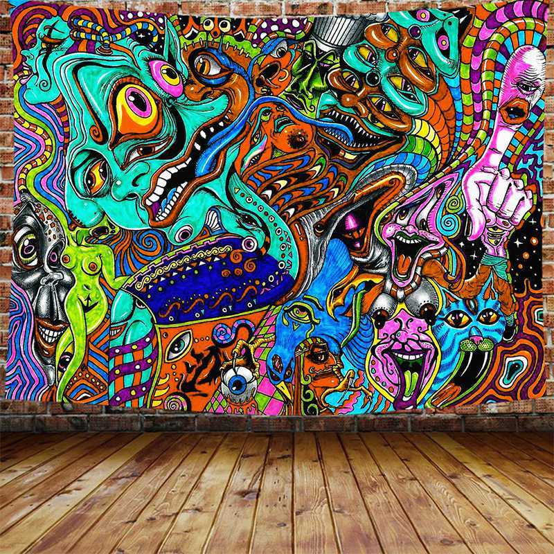 TrippyWall™ – Psychedelic Art Tapestry 150×130 Trendarium