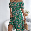 Floral Print Square Collar Dress Trendarium
