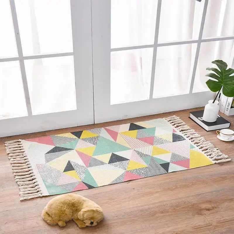 Scandinavian Style Linen Cotton Rug Trendarium