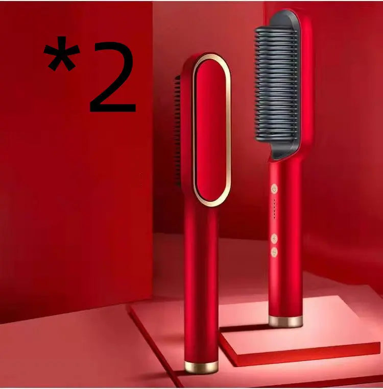 2-in-1 Ionic Hair Straightening Brush Trendarium