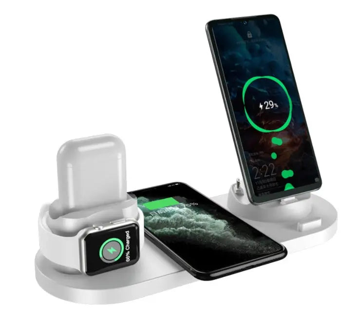 6-in-1 Wireless Charging Station – For iPhone, Apple Watch & AirPods Trendarium