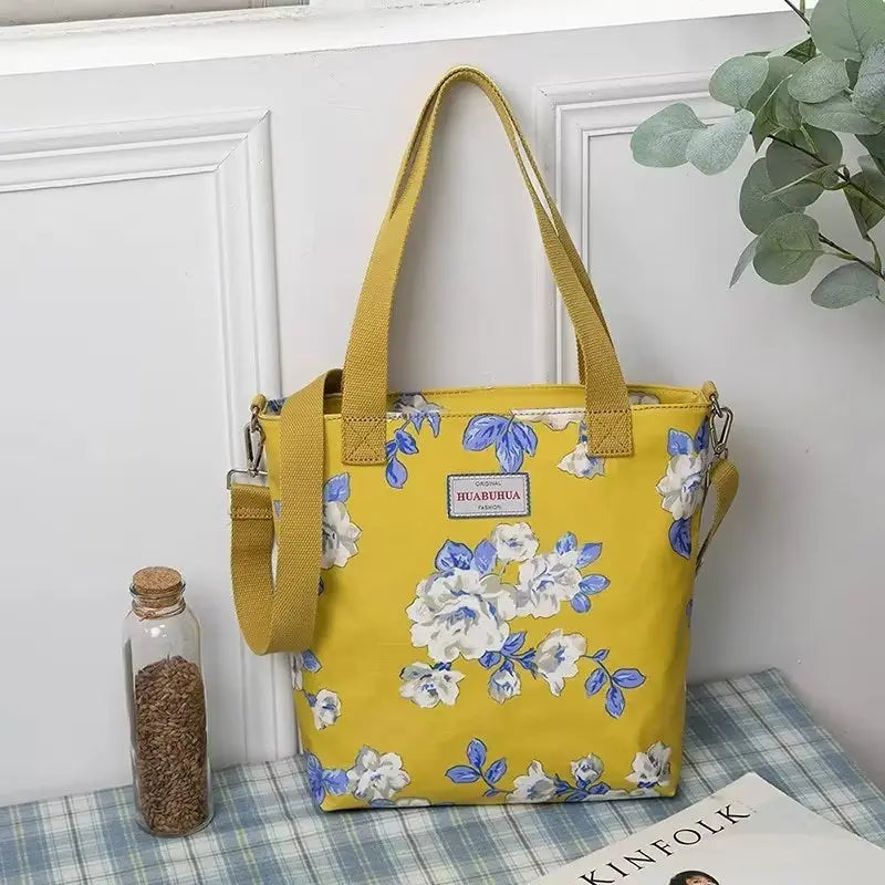 Versatile Large Capacity Floral Canvas Crossbody Shoulder Bag Trendarium