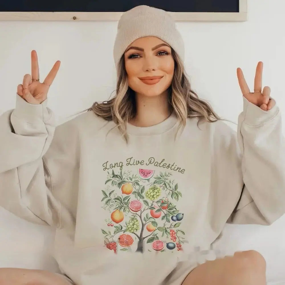 Palestine Garden Tee – Watermelon & Fruit Print Trendarium