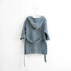 Linen Bathrobe for Kids - Blue Fog