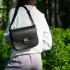 Natural Leather Saddle Bag Large – Black