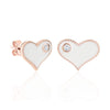 Earrings White Heart - For Kids
