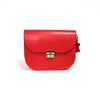 Natural Leather Saddle Bag Medium – Red