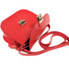Natural Leather Saddle Bag Medium – Red