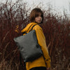 Faux Leather Backpack - Grey