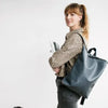 Faux Leather Backpack - Grey