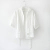 Linen Bathrobe for Kids - White