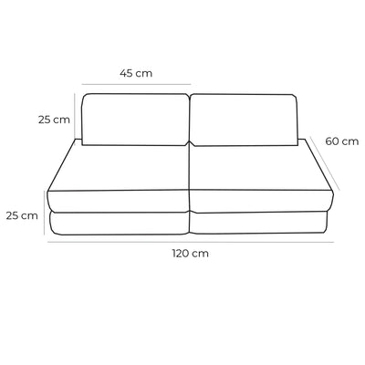 Small Modular Sofa for Kids - White Boucle