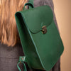 Natural Leather Saddle Backpack - Green
