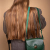 Natural Leather Saddle Bag Medium – Green