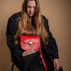 Natural Leather Saddle Bag Medium – Red