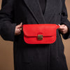 Natural Leather Saddle Bag Mini - Red