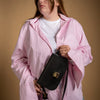 Natural Leather Saddle Bag Mini - Black