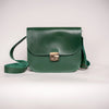 Natural Leather Saddle Bag Large – Green