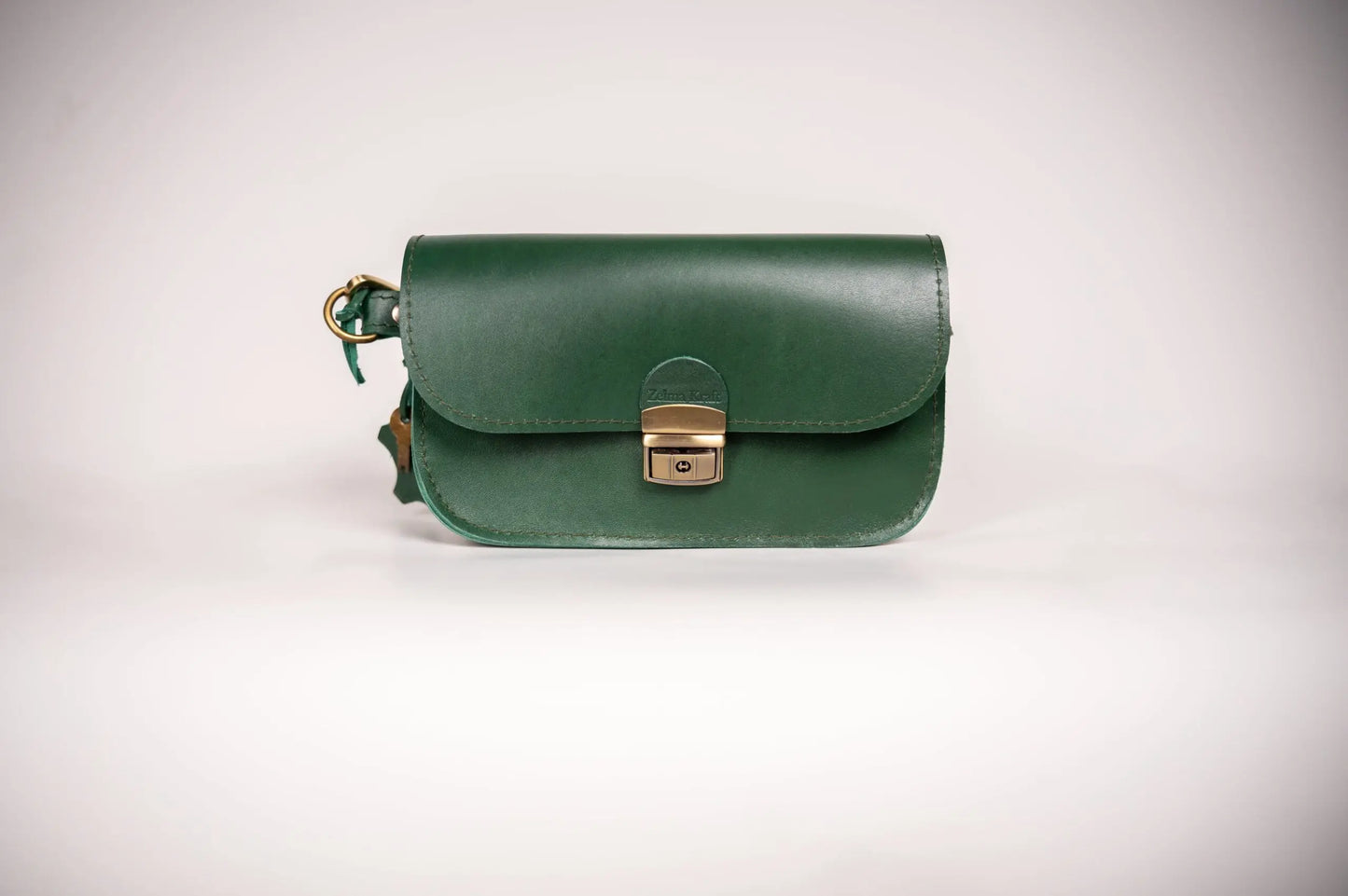 Natural Leather Saddle Bag Mini - Green