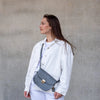 Natural Leather Saddle Bag Medium – Grey