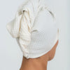 Secure Fit Cotton Hair Towel with Button Closure