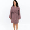 Short Waffle Fabric Robe for Women
