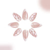 Short Glossy Almond Nail French Style Temperament Glittering Powder Flower Removable Trendarium