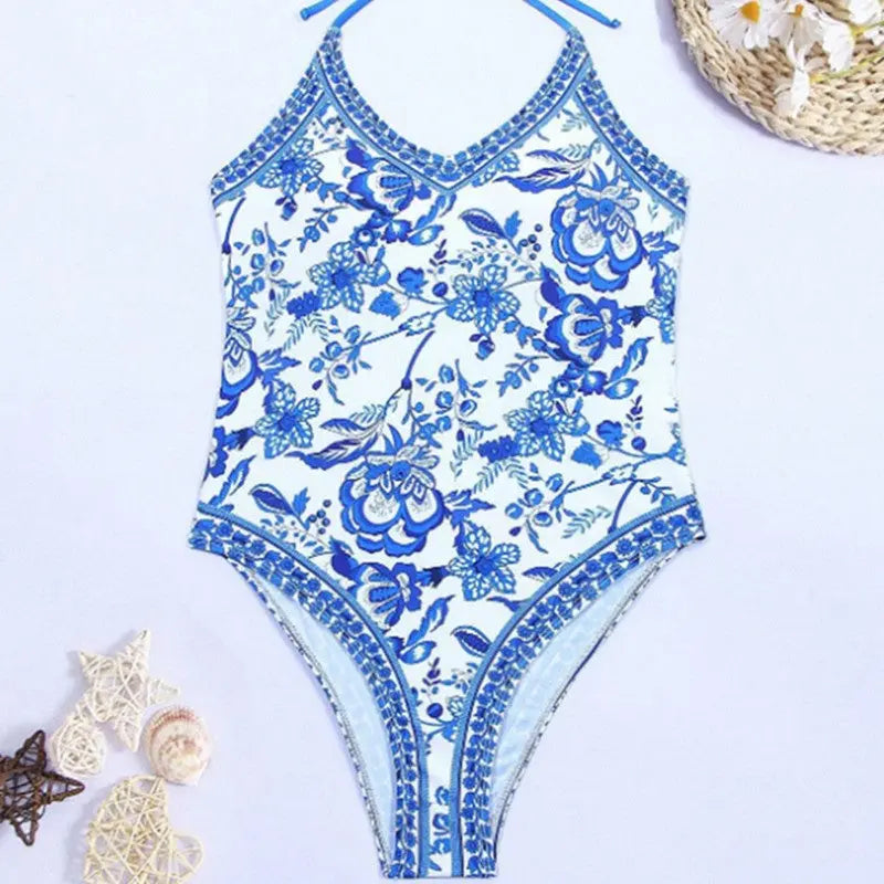 Riviera Bloom Halter Swimsuit Trendarium