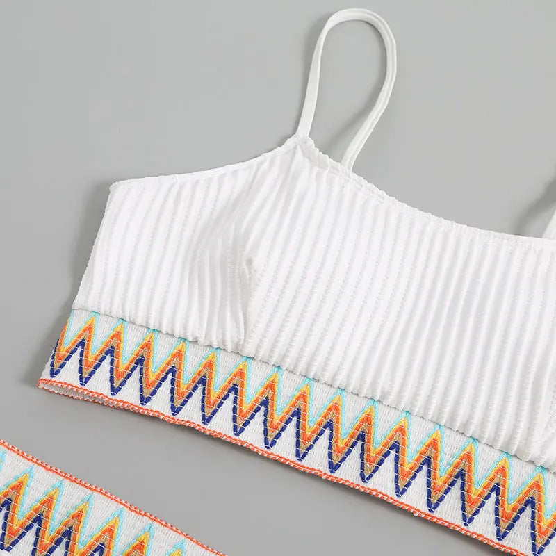Zigzag Ribbed High-Waist Bikini Set – Sculpt & Shine Collection Trendarium