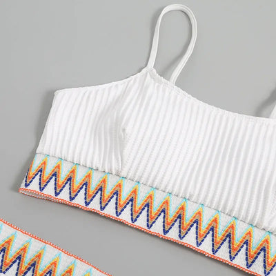 Zigzag Ribbed High-Waist Bikini Set – Sculpt & Shine Collection Trendarium