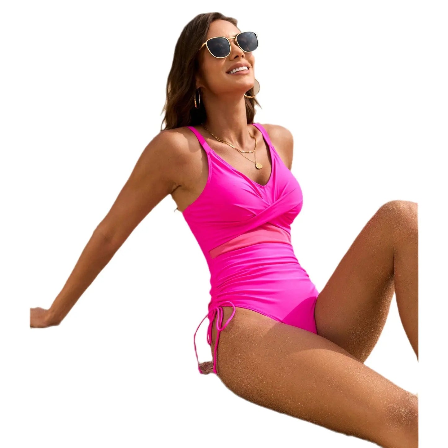 BreezeFit Mesh Drawstring One-Piece Trendarium