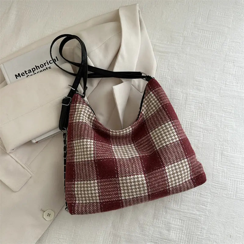 Plaid Large Capacity Commute Leisure Simple Backpack Trendarium