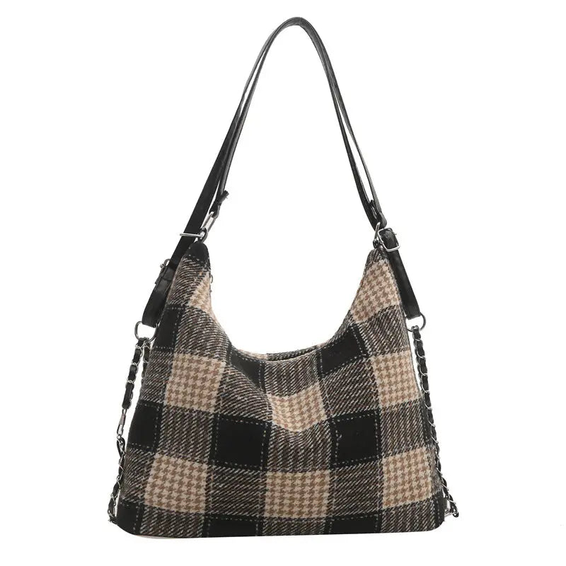Plaid Large Capacity Commute Leisure Simple Backpack Trendarium