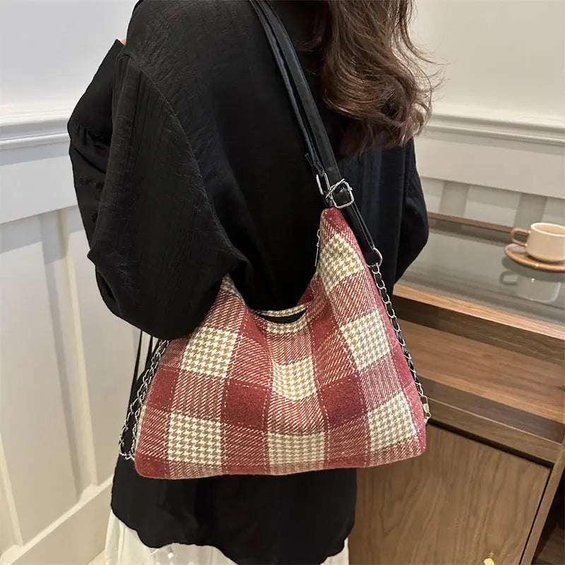 Plaid Large Capacity Commute Leisure Simple Backpack Trendarium