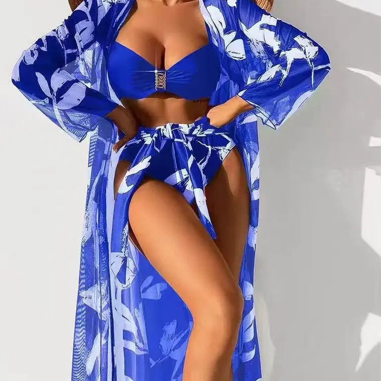 Three-piece Women's Long Shirt High Waist Swimsuit Split Bikini Trendarium