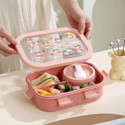 Cartoon Compartment Heating Lunch Box Trendarium