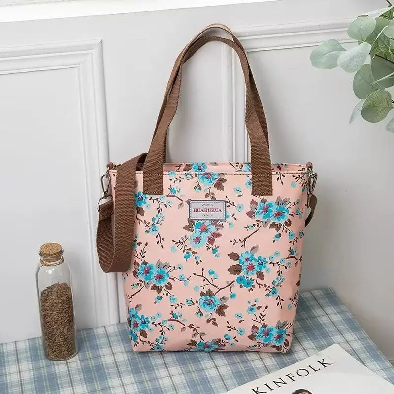 Versatile Large Capacity Floral Canvas Crossbody Shoulder Bag Trendarium