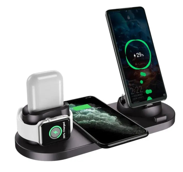 6-in-1 Wireless Charging Station – For iPhone, Apple Watch & AirPods Trendarium