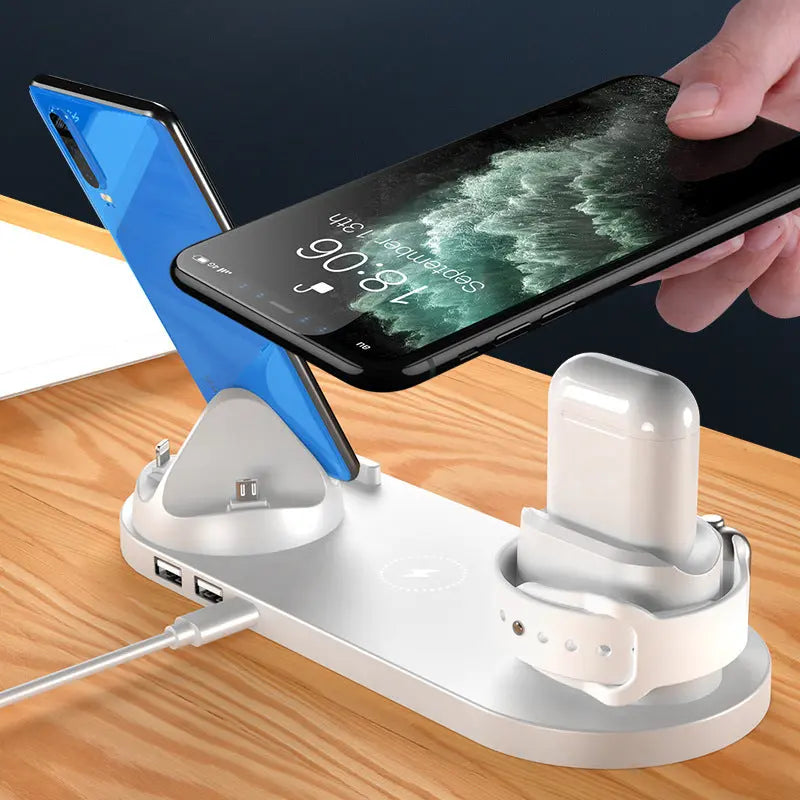 6-in-1 Wireless Charging Station – For iPhone, Apple Watch & AirPods Trendarium