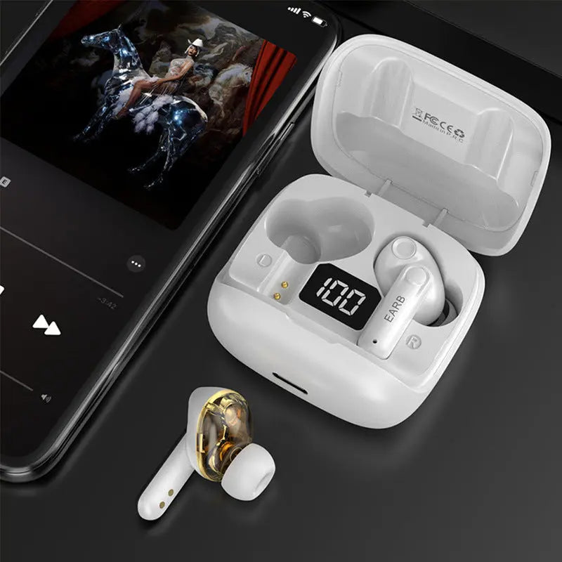 Compact Transparent Bluetooth Earbuds – ENC & Smart Display Trendarium