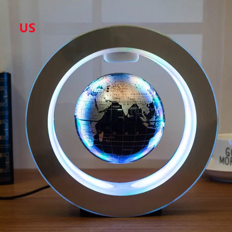 Round LED World Map Floating Globe Magnetic Levitation Light Anti Gravity Magic Trendarium