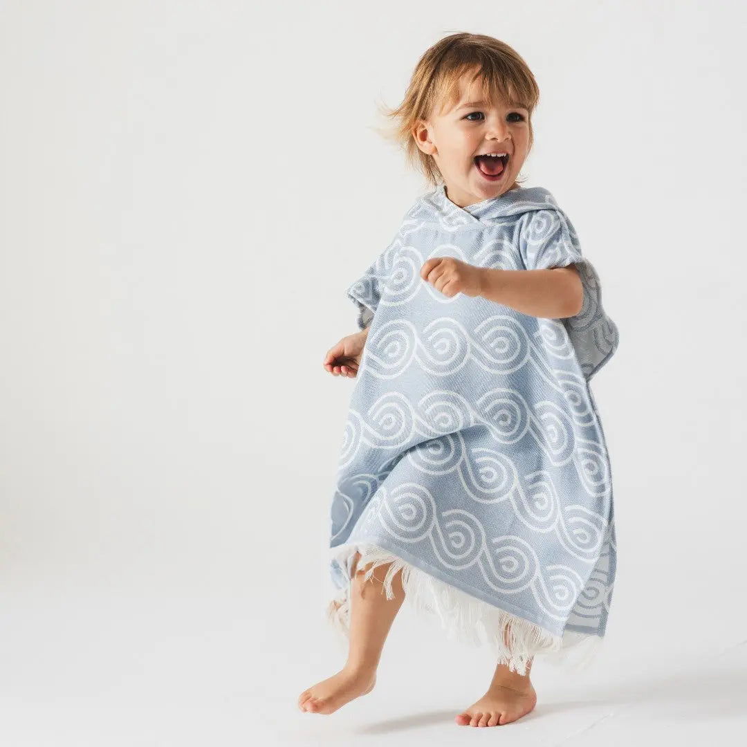 Bamboo Kids Bath Poncho - Light Blue