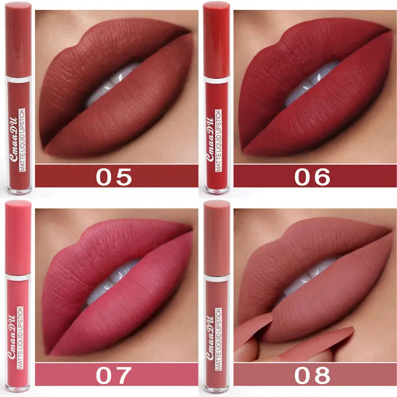Velvet Kiss™ – 12-Piece Waterproof Matte Lipstick Collection CmaaDu